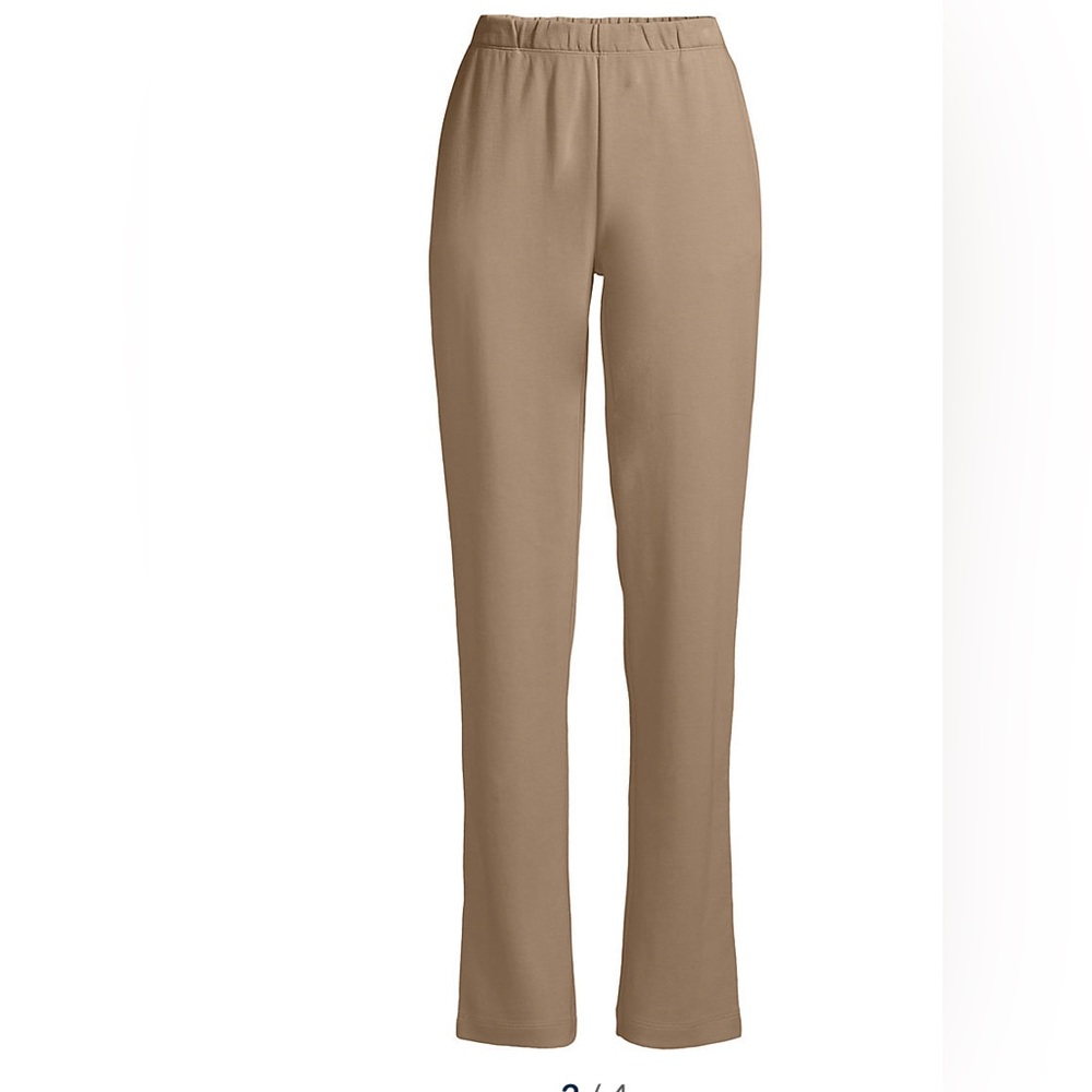 Lands End Womens Plus Size Sport Knit High Rise Elastic Waist Pull On Pants